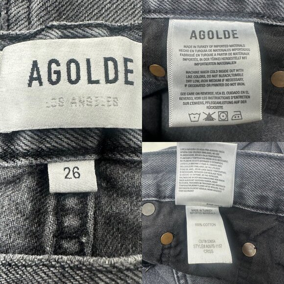 Agolde Criss Cross Straight Leg High Rise Jeans Size 26 In Synchronize Wash - Picture 8 of 15